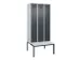 locker met bank,voor scheiding van kleding,HxBxD 2120x900x815mm,3vak