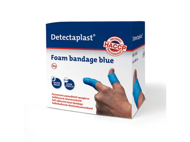 Pansement autoadhésif sans colle Detectaplast 6cm x 4,5m bleu