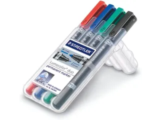Lumocolor permanent marker duo, 4 stuks in assorti - 1