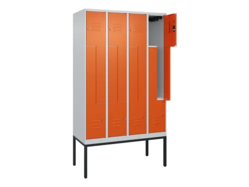 Z-garderobekast,HxBxD 2120x1200x500mm,vak B 150/300mm,cil.-slot