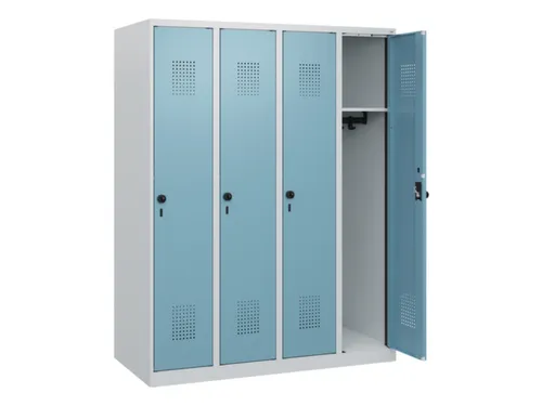 schoollocker,HxBxD 1530x1200x500mm,4vak,vak B 300mm,draaigrendel
