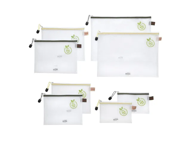 etui A4 Phat-Bag transparant taupe met ritssluiting