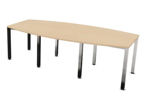vergadertafel,HxBxD 740x2400x1200mm,vatvormig,NE-esdoorn