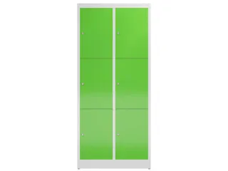 Lockerkast 1800x800x500mm 2x3 vakken cilinderslot, sokkel, RAL6018 - 2