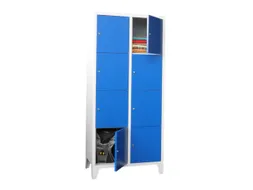 lockerkast,HxBxD 1850x800x500mm,2x4vakken,RAL7035,front RAL5012