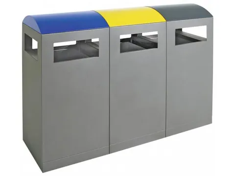 Afvalverzamelstation Niet-Brandbaar 3X90 Liter 1050X1350X450Mm Grijs