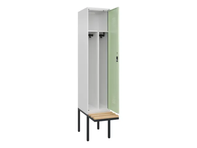 locker met bank,voor scheiding van kleding,HxBxD 2120x400x815mm,1vak