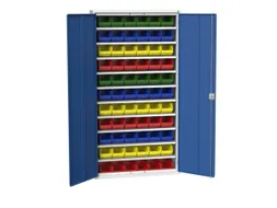 Systeemkast 2000x1050x350mm 66bakken 10xlegbord RAL7035+RAL5010