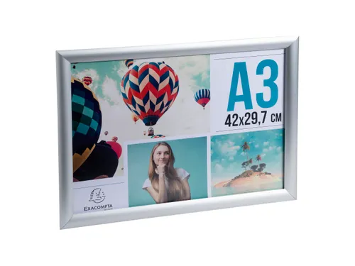 Wand poster lijst A3 aluminium/kristal