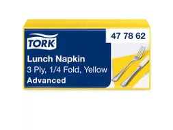 Tork 477862 Soft Lunchservet Advanced Geel 33x33cm