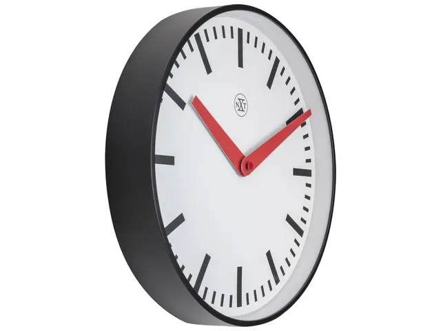 Stationsklok - 25.5cm - Stille wandklok - Wit - nXt by NeXtime - "Newc