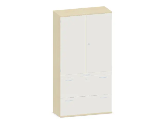 kantoorkast,HxBxD 1920x1000x430mm,decor romp esdoorn,decor front wit