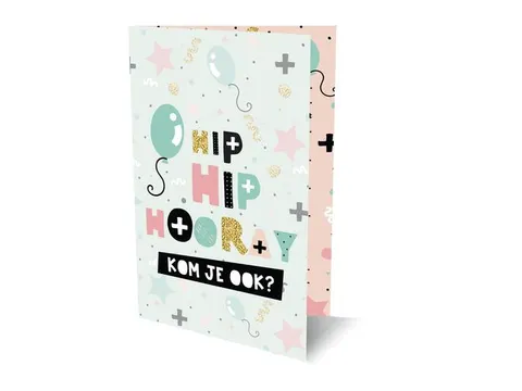 Interstat Uitnodiging Hooray PK 889 Set van 6 kaarten + enveloppen