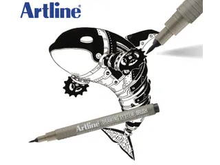 Fineliner Artline technisch brush zwart - 3