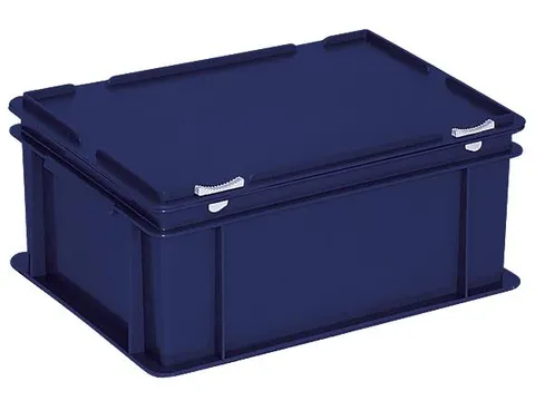 Euronorm Stapelkrat Hxlxb 180X400X300Mm 16L Met Deksel Blauw