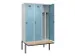 locker met bank,voor scheiding van kleding,HxBxD 2120x1200x815mm,3vak
