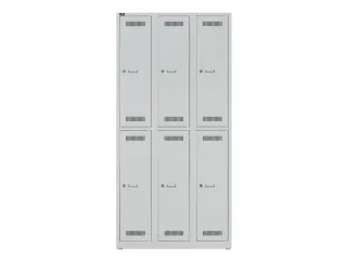 Dubbeldekse garderobekast,HxBxD 1850x900x500mm,3x2vak.,vak B 300mm - 3