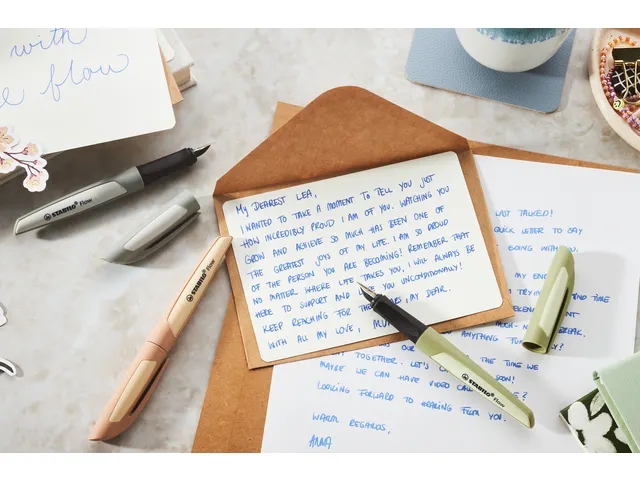 Stylo plume STABILO Flow Medium marron clair blister 1 pièce