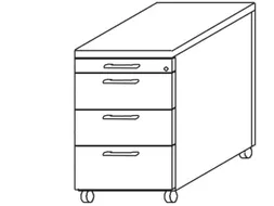 Mobiel Ladeblok 570X430X800Mm Centr. Vergrendeling Rollen Onyxgrijs