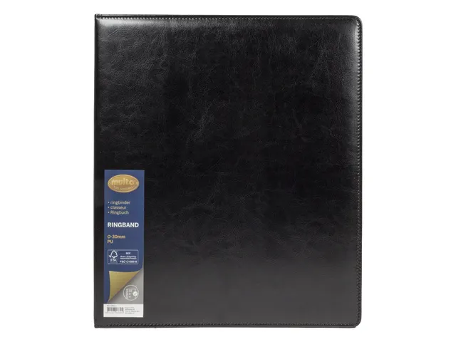 Classeur Multo Hannibal A4 23r O-30mm noir similicuir