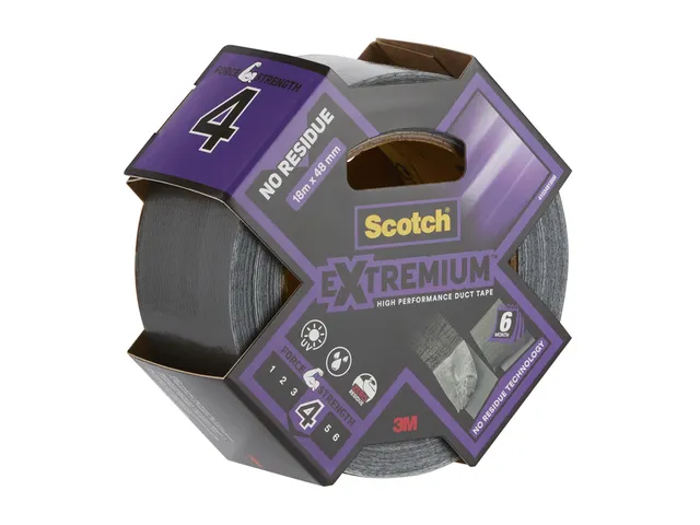 Plakband Scotch Extremium no residue duct tape 48mmx18.2m grijs