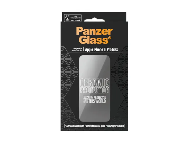 PanzerGlass Ceramic Protection for iPhone 15 Pro Max | Ultra-Wide F