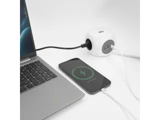 Stekkerblok ACT 3 voudig inclusief 2x USB C/A 1.5 meter wit/grijs FR/B - 7