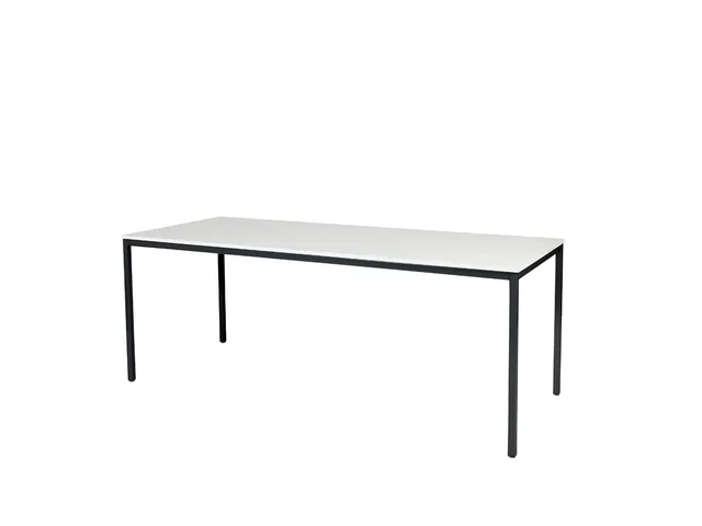 Domino Basic Tafel Vaste Hoogte 2000x800mm Grijs 25mm Zwart 4-Poots