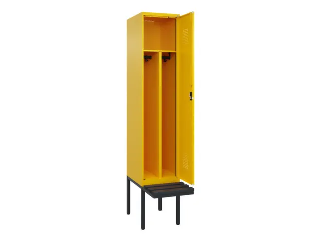 locker met bank,voor scheiding van kleding,HxBxD 2120x400x815mm,1vak