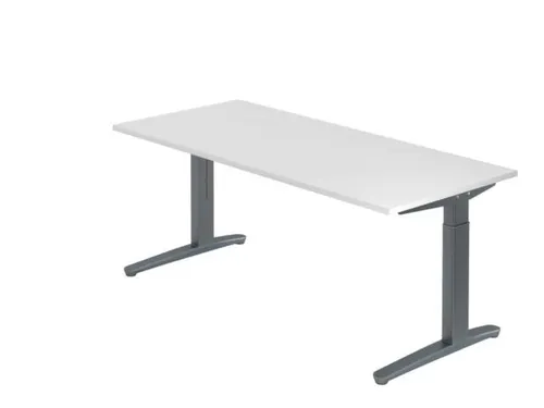 In hoogte verstelbaar bureau,HxBxD 680-850x1800x800mm,blad wit