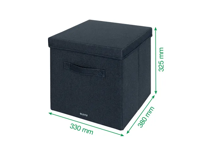 Boîte de rangement Leitz tissu avec couvercle 330x325x380mm gris 2pcs