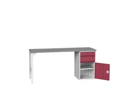 werkbank,HxBxD 930x2000x600mm,linoleumblad,2voeten/1container