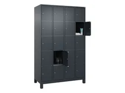 lockerkast,HxBxD 1950x1200x500mm,4x5vakken,vak B 300mm,cil.-slot