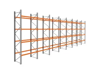 palletstelling,basis+7xaanbouw,HxBxD 4620x15500x1100mm,vakl. 3000kg - 1
