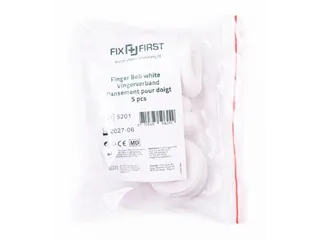 Vingerhoesje Vingerbob Textiel Wit 1 Maat 5 Stuks - 2