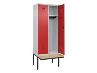 locker met bank,HxBxD 2120x800x815mm,2vak,vak B 400mm,cilinderslot - 1