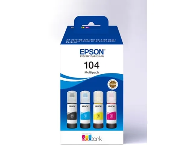 Flacon d’encre Epson 104 C13T00P640 EcoTank multipack 4 couleurs