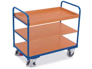 Etagewagen 250kg 850x500mm H 950mm 3 Etages Hout Ral5010 - 1