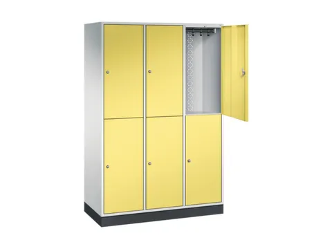 Dubbeldekse garderobekast,RAL 7035/RDS1108060,HxBxD 1950x1220x500mm