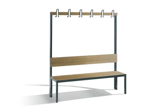 omkleedbank,HxLxD 1710x1500x407mm,HPL eiken-sereno,frame staal RAL7021