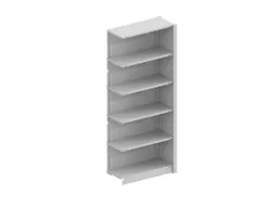 kantoorstelling aanbouwveld HxBxD 1850x756x335mm 5 OH Stalen Ral7035