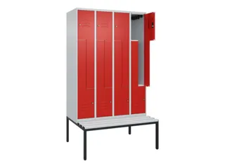 Z-garderobekast,HxBxD 2120x1200x815mm,8vak,vak B 300mm,cil.-slot - 2