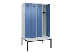locker met bank,HxBxD 2120x1200x815mm,4vak,vak B 300mm,cilinderslot