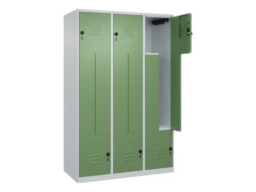Z-garderobekast,HxBxD 1850x1200x500mm,vak B 200/400mm,draaigrendel