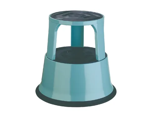 Opstapkruk Metaal 42cm Hoog Verrijdbaar Grijs