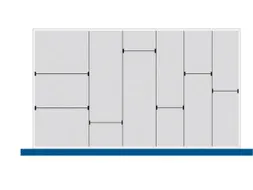 indelingsset,7lengteverdeler 5scheidingsplaten,v. front H 150mm