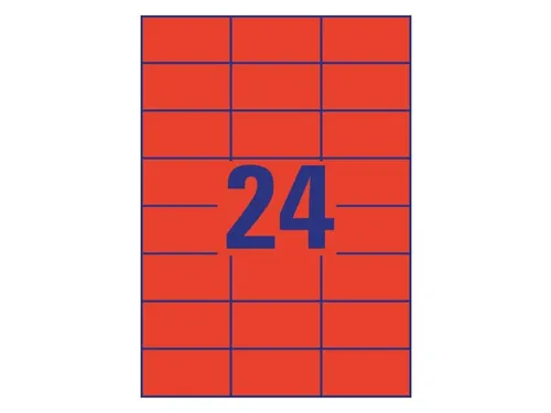 Gekleurde Etiketten 70x37mm Rood 42612 1000 Vel