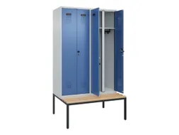 locker met bank,voor scheiding van kleding,HxBxD 2120x1200x815mm,4vak