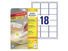 Etiket Avery L6025REV-25 63.5x46.6mm Afneembaar Wit 450 Stuks