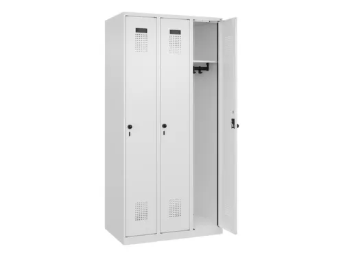 locker,HxBxD 1850x900x500mm,3vak,vak B 300mm,draaigrendel